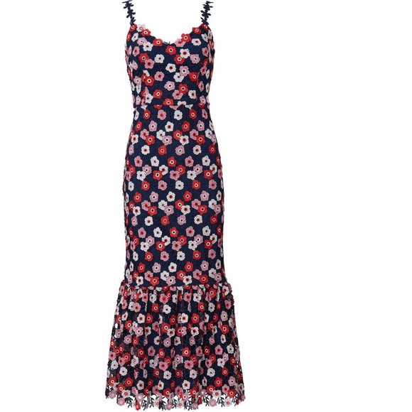 Monique Lhuillier Dresses & Skirts - ML Monique Lhuillier Floral Lace Midi Dress